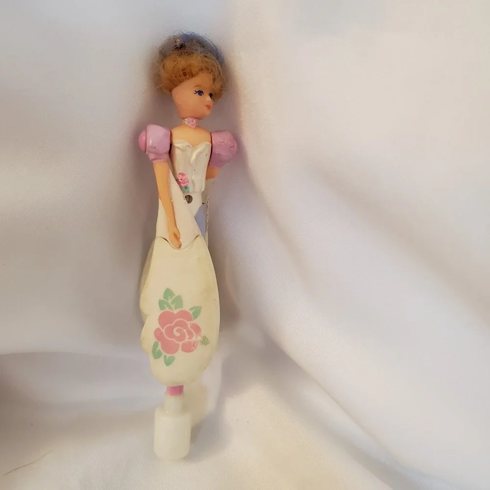 Vintage 90s‎ Fairy Ballerina Dancer Doll Flier Away White Pink Floral